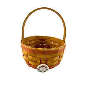1998 Longaberger Mother's Day Rings & Things Basket w/Tie-On Vintage 7"RD x 3"H